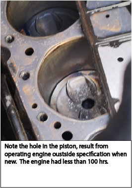 cylinder piston burnt